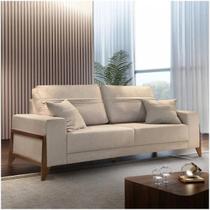 Sofa Bellagio 4 Lugares com Almofadas Linho Bege Sofa Bellagio 4 Lugares com Almofadas Linho Bege