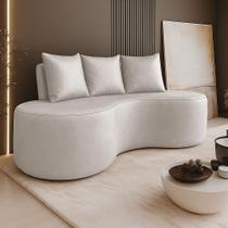 Sofá Benin 2 Lugares Orgânico 160CM Cinza material sintético D'Rossi
