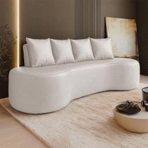 Sofá Benin 3 Lugares 210CM Orgânico Cinza material sintético D'Rossi