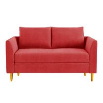 Sofá Benny 3 Lugares Suede Vermelho - Lares Decor