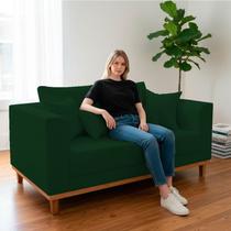 Sofá Beny 2 Lugares Sala de Estar Recepção Consultorio Clinica Salão Suede Verde Sofá Beny 2 Lugares Sala de Estar Recepção Consultorio Clinica Salão Suede Verde
