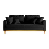 Sofá Beny 3 Lugares 180cm Base de Madeira Linho Sofá Beny 3 Lugares 180cm Base de Madeira Linho
