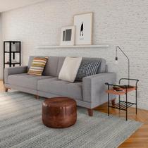 Sofá Berlim 4 Lugares Linho Cinza 280 cm