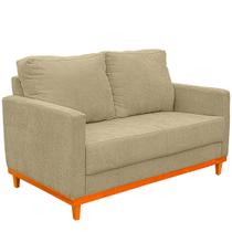 Sofá Berlin 03 Lugares Base Madeira Linho