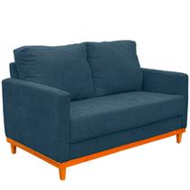 Sofá Berlin 03 Lugares Base Madeira Linho