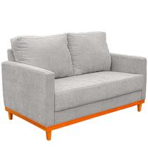 Sofá Berlin 03 Lugares Base Madeira Linho