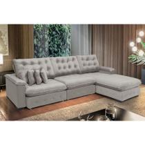 Sofá Berlin 3.85x1.70m com Chaise Super Pillow Top - Avelã