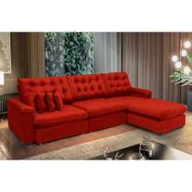 Sofá Berlin 3.85x1.70m com Chaise Super Pillow Top - Vermelho