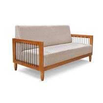 Sofá Bex 2 Lugares 160 Cm Linho Rústico Areia