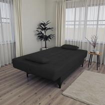 Sofá Bicama Lais 2 Lugares Suede 180cm Cor:Preto