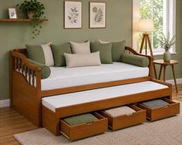 Sofá Bicama Torneado 1,90 x 1,20 - Madeira Maciça - Móveis de Gramado - Design Clássico e Funcional Sofá Bicama Torneado 1,90 x 1,20 - Madeira Maciça - Móveis de Gramado - Design Clássico e Funcional
