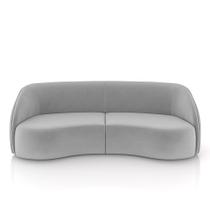 Sofá Bipartido Sala de Estar 288cm Clarke Veludo Cinza G45 - Gran Belo