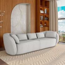 Sofá Bipartido Sala de Estar Diamond 272cm com Almofadas Soltas Linho Cinza Claro G52 - Gran Belo