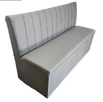 Sofá Booth 1.10m 2 Lugares Cinza Costuras Verticais Sofá Booth 1.10m 2 Lugares Cinza Costuras Verticais