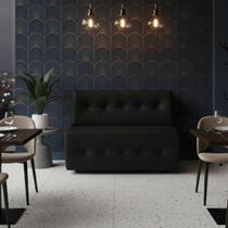 Sofá Booth Capri 1,20M Estofado Clean Classic Restaurante Cor:Preto