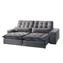 Sofá Bruna 3 Lugares Retrátil e Reclinável 2.30m Suede Móveis Mix