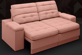 Sofá Brunello 1,70m Retrátil e Reclinável Velosuede Rose - NETSOFAS