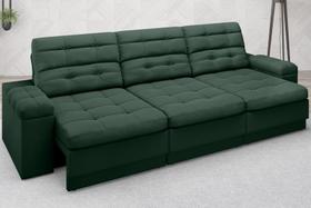 Sofá Brunello 2,05m Retrátil e Reclinável Velosuede Verde - NETSOFAS