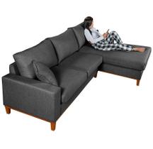 Sofá California 4 Lugares Living Chaise Linho Lado Esquerdo Sofá California 4 Lugares Living Chaise Linho Lado Esquerdo