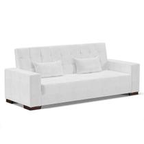 Sofá Cama 02 Lugares Lisboa Corano Branco Pés de Plástico