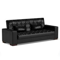 Sofá Cama 02 Lugares Lisboa Corano Preto Pés de Plástico Sofá Cama 02 Lugares Lisboa Corano Preto Pés de Plástico