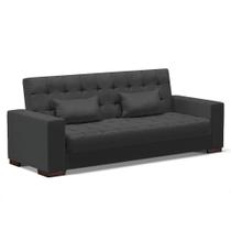 Sofá Cama 02 Lugares Lisboa material sintético - D'Rossi Cor Preto Sofá Cama 02 Lugares Lisboa material sintético - D'Rossi Cor Preto
