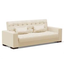 Sofá Cama 02 lugares Lisboa material sintético Pés de Plástico - D'Rossi
