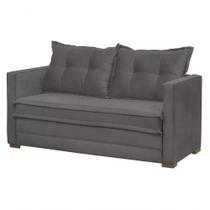 Sofa Cama 02 Lugares Londres Suede Cinza Suede Cinza Sofa Cama 02 Lugares Londres Suede Cinza Suede Cinza