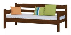 Sofá Cama 03 Lugares Madeira Maciça Reforçada Castanho Com Colchão D20 Sofá Cama 03 Lugares Madeira Maciça Reforçada Castanho Com Colchão D20