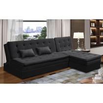 Sofá Cama 1 e 2 Lugares Natalia Suede Preto Madelina Decor Sofá Cama 1 e 2 Lugares Natalia Suede Preto Madelina Decor