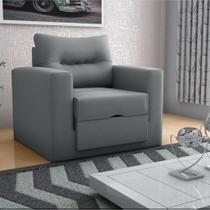 Sofá Cama 1 Lugar Cork Suede Cinza Sofá Cama 1 Lugar Cork Suede Cinza