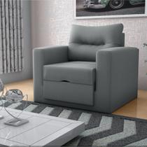 Sofá Cama 1 Lugar Italo Suede Cinza Sofá Cama 1 Lugar Italo Suede Cinza