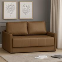 Sofá-cama 154cm Retrátil Reclinável Linho Pés de Madeira Isis Marrom Sofá-cama 154cm Retrátil Reclinável Linho Pés de Madeira Isis Marrom