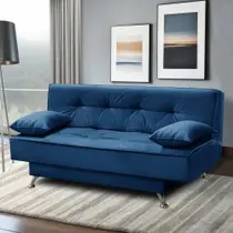 sofá cama 1,80m Flor Suede Azul Adonai Estofados