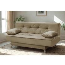 sofá cama 1,80m Flórida Suede Bege Mirra Decor