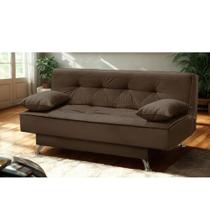 sofá cama 1,80m Flórida Suede Marrom Mirra Decor sofá cama 1,80m Flórida Suede Marrom Mirra Decor