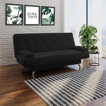 Sofá Cama 1,80m Iara Suede Preto Madelina Decor Sofá Cama 1,80m Iara Suede Preto Madelina Decor