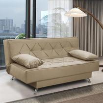 sofá cama 1,80m Isa Suede Bege Adonai Estofados
