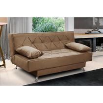 sofá cama 1,80m Isa Suede Cappuccino Adonai Estofados