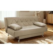 sofá cama 1,80m Istambul Suede Bege Mirra Decor sofá cama 1,80m Istambul Suede Bege Mirra Decor