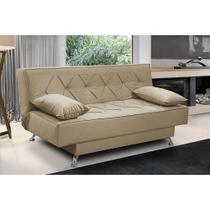 sofá cama 1,80m Lara Suede Bege Kaleo Decor sofá cama 1,80m Lara Suede Bege Kaleo Decor