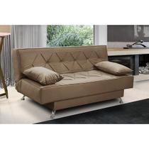 sofá cama 1,80m Lara Suede Cappuccino Kaleo Decor sofá cama 1,80m Lara Suede Cappuccino Kaleo Decor