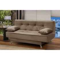 sofá cama 1,80m Pietra Suede Cappuccino Kaleo Decor sofá cama 1,80m Pietra Suede Cappuccino Kaleo Decor