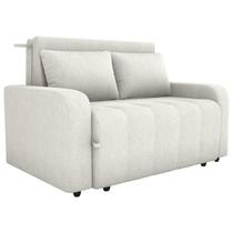 Sofa Cama 2 Lugares 138 cm Amora Tecido Boucle F492 Natural Milani Store