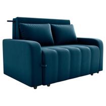 Sofa Cama 2 Lugares 138 Cm Amora Veludo Maserati Milani Store Azul Sofa Cama 2 Lugares 138 Cm Amora Veludo Maserati Milani Store Azul
