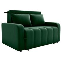 Sofa Cama 2 Lugares 138 Cm Amora Veludo Maserati Milani Store Verde