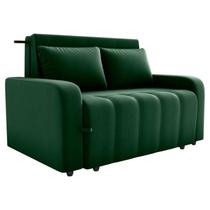 Sofa Cama 2 Lugares 138 cm Amora Veludo Maserati Verde Milani Store