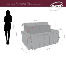 Sofá Cama 2 Lugares 138cm Amora New