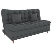 Sofa Cama 2 Lugares 185 cm Duda Veludo Light B250 Cinza Milani Store