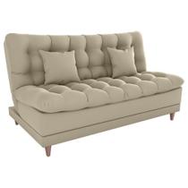 Sofa Cama 2 Lugares 185 Cm Duda Veludo Light B251 Milani Store Bege